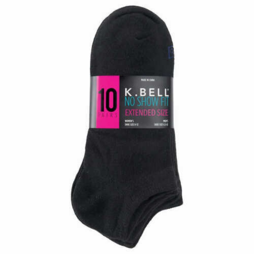 K. Bell Ladies' No Show Sock, 10-pair
